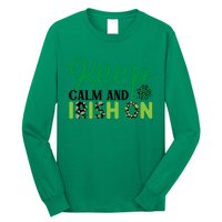 Funny Keep Calm And Irish On St Patricks Day Long Sleeve Shirt