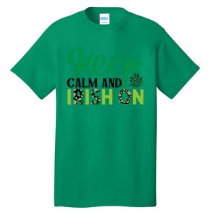 Funny Keep Calm And Irish On St Patricks Day Tall T-Shirt