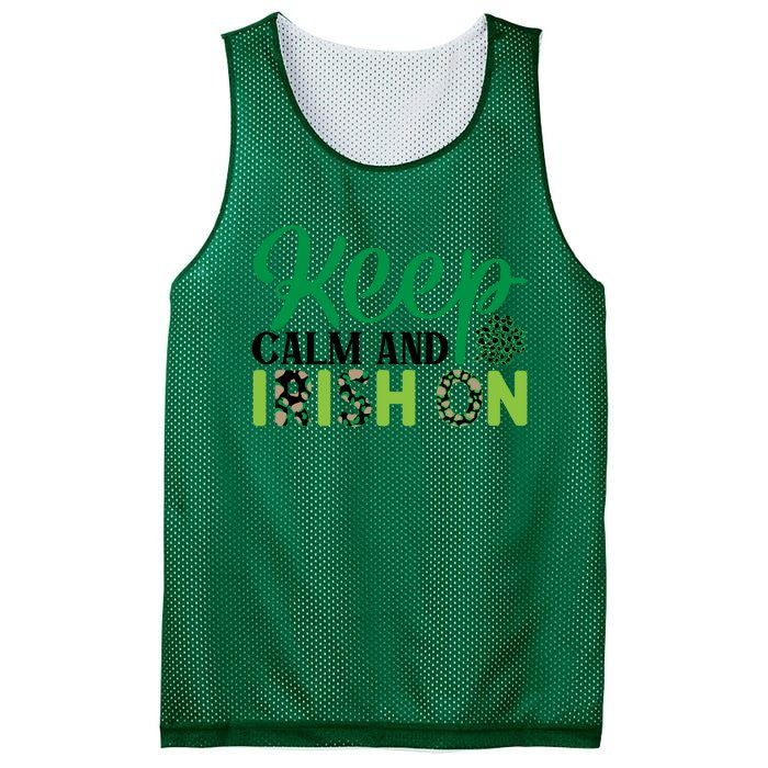 Funny Keep Calm And Irish On St Patricks Day Mesh Reversible Basketball Jersey Tank