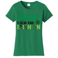 Funny Keep Calm And Irish On St Patricks Day Women's T-Shirt