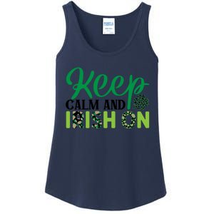 Funny Keep Calm And Irish On St Patricks Day Ladies Essential Tank