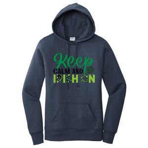 Funny Keep Calm And Irish On St Patricks Day Women's Pullover Hoodie