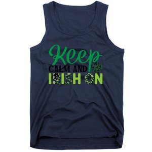 Funny Keep Calm And Irish On St Patricks Day Tank Top