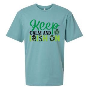 Funny Keep Calm And Irish On St Patricks Day Sueded Cloud Jersey T-Shirt