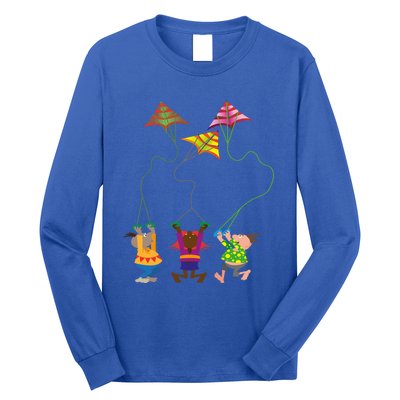 Flying Kites Cartoon Gift Long Sleeve Shirt