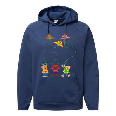 Flying Kites Cartoon Gift Performance Fleece Hoodie