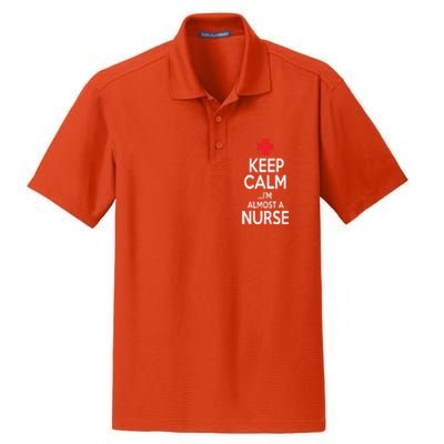 Funny Keep Calm Im Almost A Nurse Nursing School Meaningful Gift Dry Zone Grid Polo