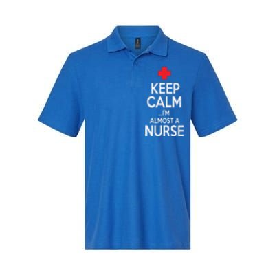 Funny Keep Calm Im Almost A Nurse Nursing School Meaningful Gift Softstyle Adult Sport Polo