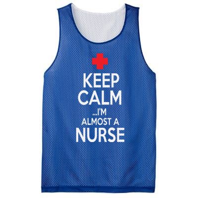 Funny Keep Calm Im Almost A Nurse Nursing School Meaningful Gift Mesh Reversible Basketball Jersey Tank