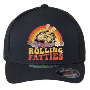 Fat Kitten Cat Rolling Fatties Cute Kitty Owner Flexfit Unipanel Trucker Cap