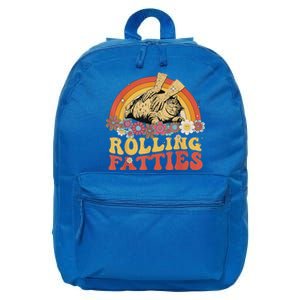 Fat Kitten Cat Rolling Fatties Cute Kitty Owner 16 in Basic Backpack