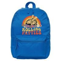 Fat Kitten Cat Rolling Fatties Cute Kitty Owner 16 in Basic Backpack