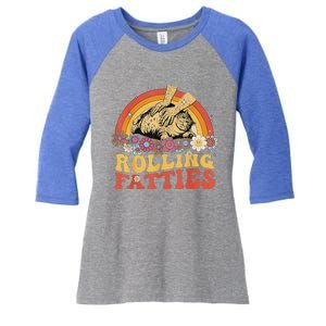 Fat Kitten Cat Rolling Fatties Cute Kitty Owner Women's Tri-Blend 3/4-Sleeve Raglan Shirt