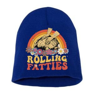 Fat Kitten Cat Rolling Fatties Cute Kitty Owner Short Acrylic Beanie