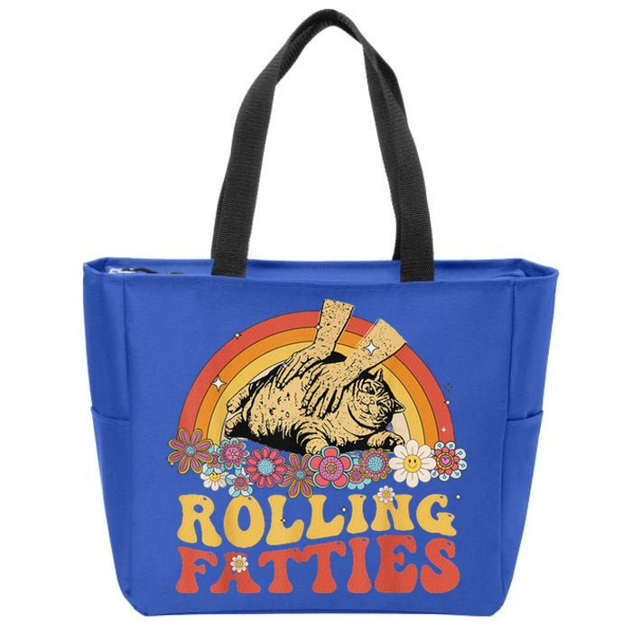 Fat Kitten Cat Rolling Fatties Cute Kitty Owner Zip Tote Bag