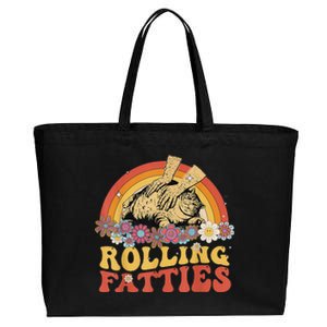 Fat Kitten Cat Rolling Fatties Cute Kitty Owner Cotton Canvas Jumbo Tote