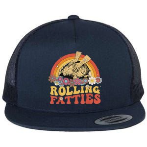 Fat Kitten Cat Rolling Fatties Cute Kitty Owner Flat Bill Trucker Hat