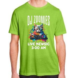 Funny Kitty Cat Lover Rainbow Funny DJ Music Zoomies Adult ChromaSoft Performance T-Shirt