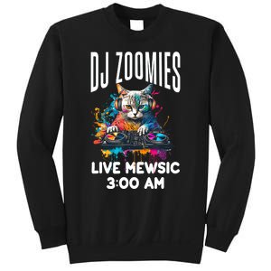 Funny Kitty Cat Lover Rainbow Funny DJ Music Zoomies Sweatshirt