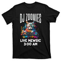 Funny Kitty Cat Lover Rainbow Funny DJ Music Zoomies T-Shirt