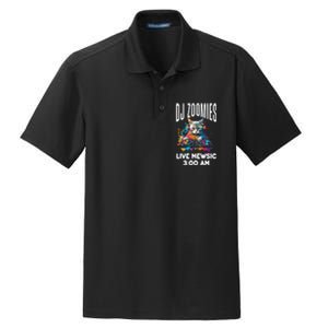 Funny Kitty Cat Lover Rainbow Funny DJ Music Zoomies Dry Zone Grid Polo