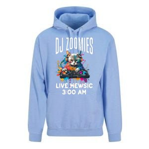 Funny Kitty Cat Lover Rainbow Funny DJ Music Zoomies Unisex Surf Hoodie