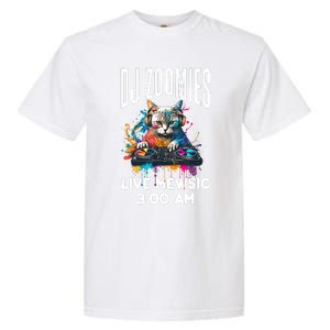 Funny Kitty Cat Lover Rainbow Funny DJ Music Zoomies Garment-Dyed Heavyweight T-Shirt