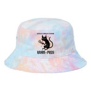 Funny Krampus Cat Christmas Greetings From Kram Puss Pagan Tie Dye Newport Bucket Hat