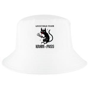 Funny Krampus Cat Christmas Greetings From Kram Puss Pagan Cool Comfort Performance Bucket Hat