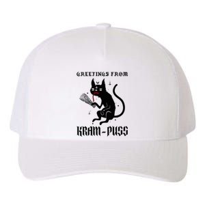 Funny Krampus Cat Christmas Greetings From Kram Puss Pagan Yupoong Adult 5-Panel Trucker Hat