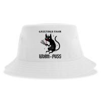 Funny Krampus Cat Christmas Greetings From Kram Puss Pagan Sustainable Bucket Hat