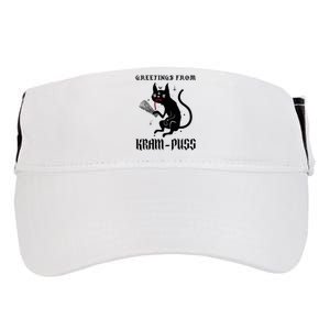 Funny Krampus Cat Christmas Greetings From Kram Puss Pagan Adult Drive Performance Visor