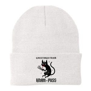 Funny Krampus Cat Christmas Greetings From Kram Puss Pagan Knit Cap Winter Beanie