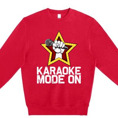 Funny Karaoke Design For Singer Sing Karaoke Lover Premium Crewneck Sweatshirt