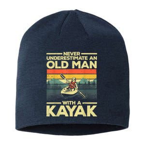 Funny Kayaking Design For Men Grandpa Kayaker Kayak Lovers Sustainable Beanie