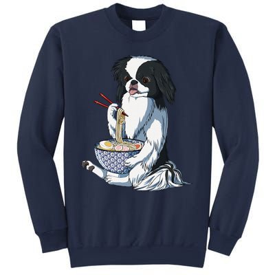 Funny Kawaii Dog Eats Ramen Noodles Japanese Chin Sweatshirt