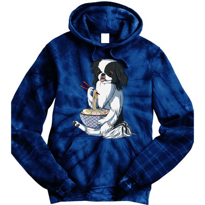 Funny Kawaii Dog Eats Ramen Noodles Japanese Chin Tie Dye Hoodie