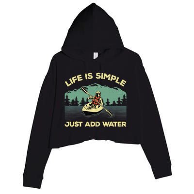 Funny Kayaking Design For Paddling Canoeing Lover Crop Fleece Hoodie