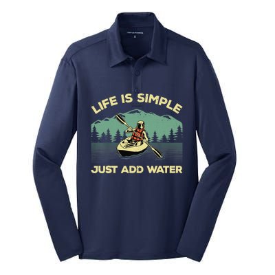 Funny Kayaking Design For Paddling Canoeing Lover Silk Touch Performance Long Sleeve Polo