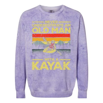 Funny Kayaking Design Grandpa Kayaker Kayak Lovers Colorblast Crewneck Sweatshirt