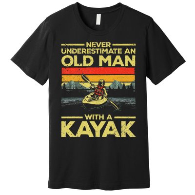 Funny Kayaking Design Grandpa Kayaker Kayak Lovers Premium T-Shirt