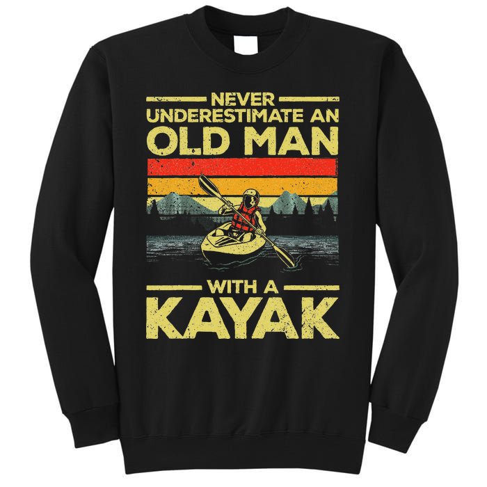 Funny Kayaking Design Grandpa Kayaker Kayak Lovers Tall Sweatshirt