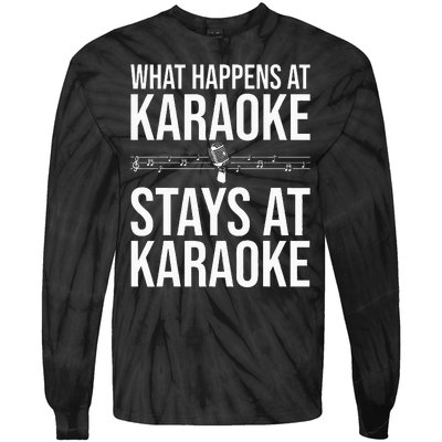 Funny Karaoke Designs For Wo Singers Music Lovers Tie-Dye Long Sleeve Shirt