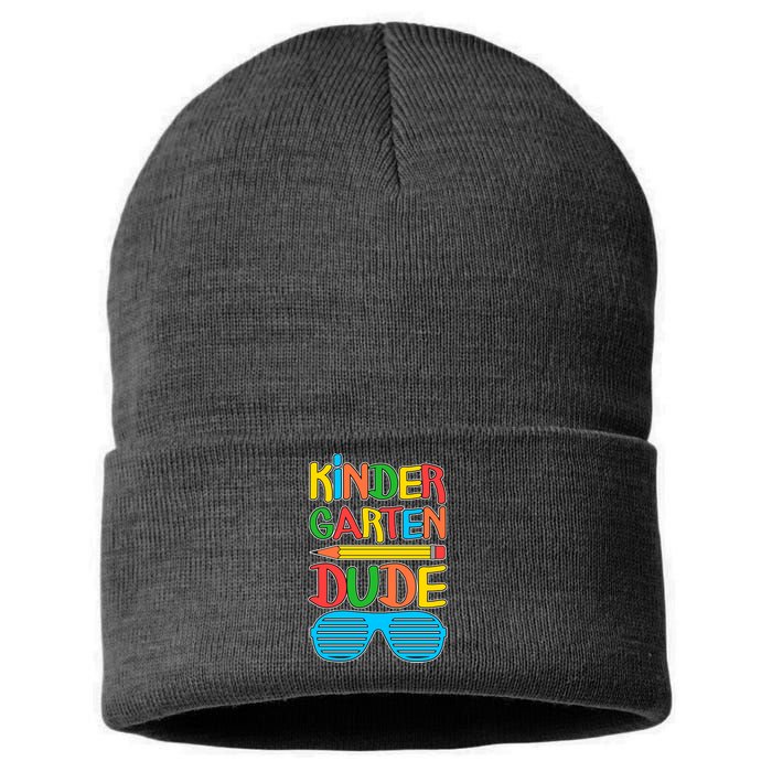 Funny Kindergarten Dude Sustainable Knit Beanie