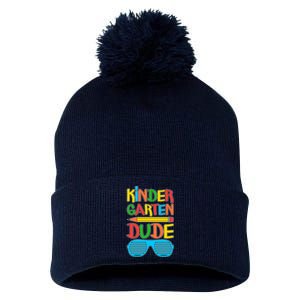 Funny Kindergarten Dude Pom Pom 12in Knit Beanie