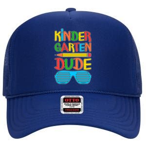 Funny Kindergarten Dude High Crown Mesh Back Trucker Hat