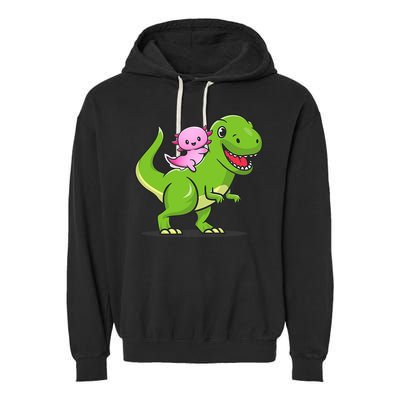 Funny Kawaii  Dino Dinosaur Axolotl Lover Garment-Dyed Fleece Hoodie