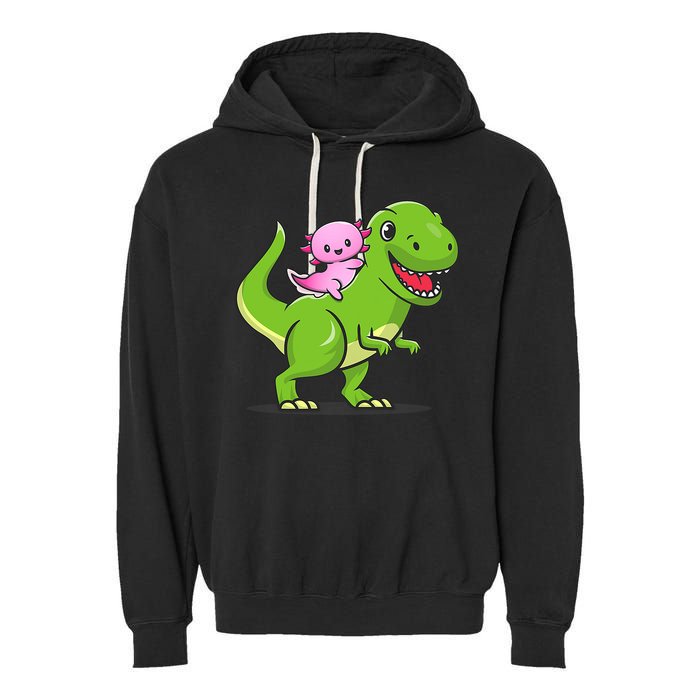 Funny Kawaii  Dino Dinosaur Axolotl Lover Garment-Dyed Fleece Hoodie