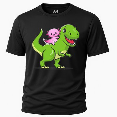 Funny Kawaii  Dino Dinosaur Axolotl Lover Cooling Performance Crew T-Shirt