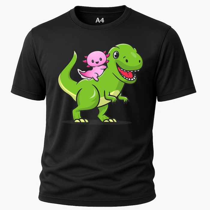 Funny Kawaii  Dino Dinosaur Axolotl Lover Cooling Performance Crew T-Shirt